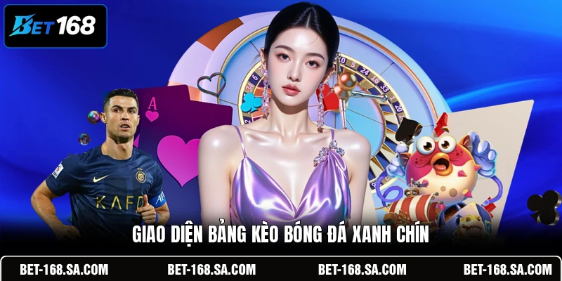 Giao diện bảng kèo bóng đá xanh chín